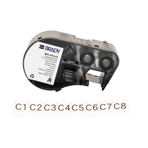 Brady -0.475" High Tensile Polypropylene Inserts/Tags with Ribbon for M4 M5 Printers