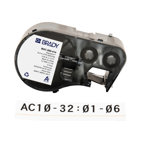 Brady -0.5" BradyGrip Print-on-Hook Labels with Ribbon featuring VELCRO Brand Hook for M4 M5 Printers