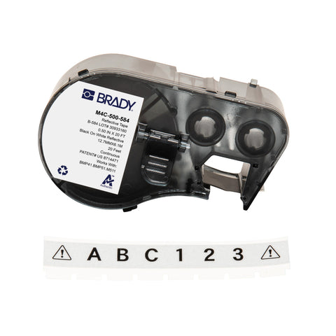 Brady - 0.5" Retro Reflective All-Weather Label Tape with Ribbon for M4 M5 Printers