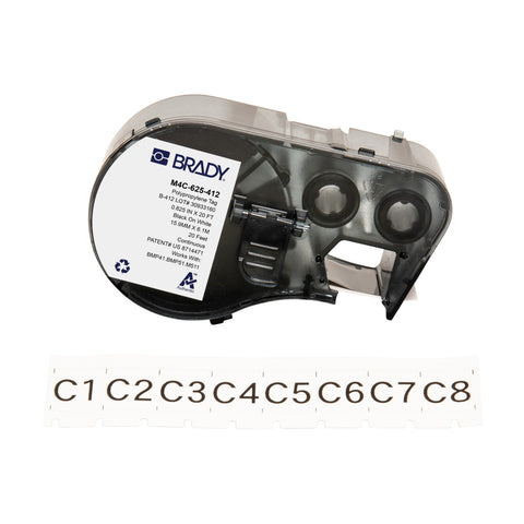 Brady -0.625" High Tensile Polypropylene Inserts/Tags with Ribbon for M4 M5 Printers