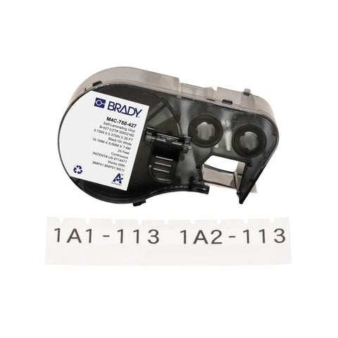 Brady - 0.75" Self-Laminating Vinyl Wrap Around Labels with Ribbon for M4 Printers