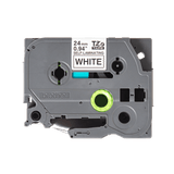 Brother 24mm Self-Laminating Black on White Tape - TZeSL251