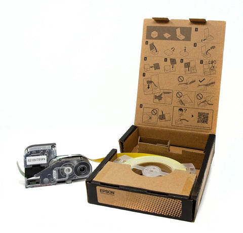 Epson LW-Z Series Bulk Roll - Vinyl Continuous 3/4" (18mm) x 147.6 ft Black on Yellow - B218VTBYPX