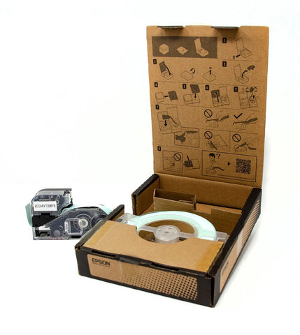 Epson LW-Z Series Bulk Roll - Vinyl Continuous 1" (24mm) x 147.6 ft Black on White - B224VTBWPX
