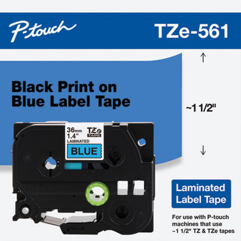 Brother 1.4" 36mm Black on Blue Tape - TZe561