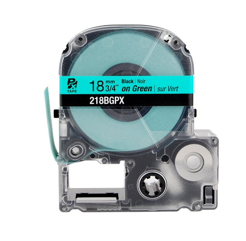 Epson/K-Sun 3/4" Black on Green Tape - 218BGPX