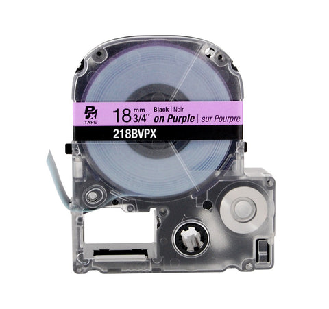 Epson 218BVPX 3/4" Black on Violet Tape