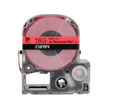 Epson 3/4" Black on Fluorescent Red Tape - 218FRPX