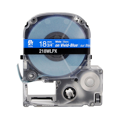 Epson 3/4" White on Blue Tape - 218WLPX