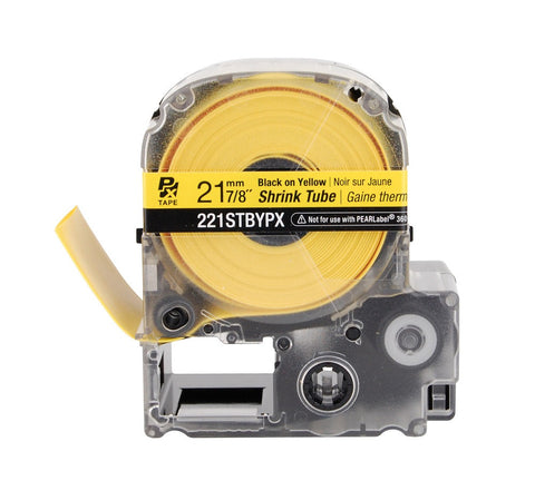 Epson 7/8" Black on Yellow Shrink Tube - 221STBYPX