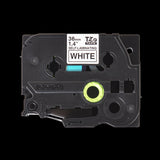 Brother 36mm Self-Laminated Black on White Tape - TZeSL261