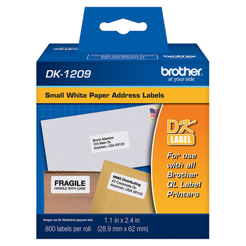 Brother White Small Address Paper Labels - DK1209
