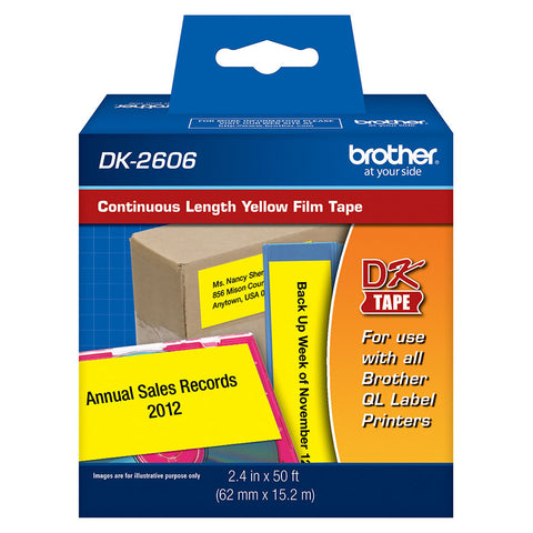 Brother Yellow Continuous Length Film Tape - DK2606