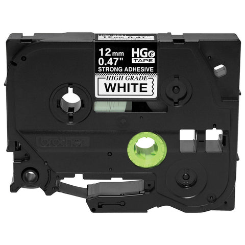 Brother 1/2" Black on White Tape (5-Pack) - HGe2315PK
