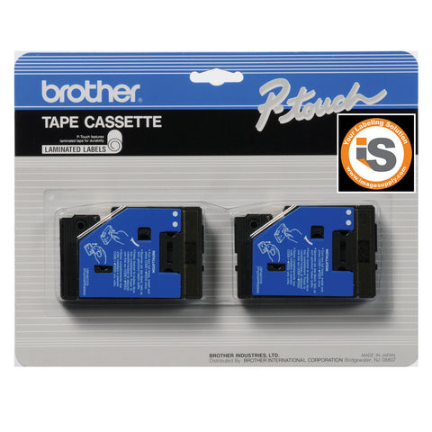 Brother 1/2" Black on White Tape (2-Pack) - TC20