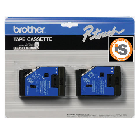 Brother 3/8" White on Black Tape - TC34Z