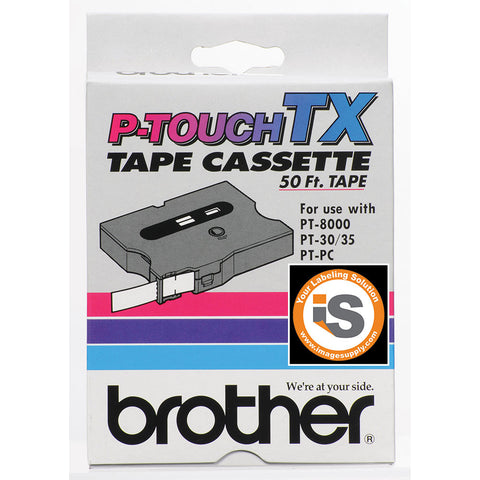 Brother 1/2" Black on White Tape - TX2311