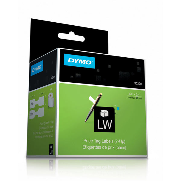 Dymo 30299 Jewellery Price Tag Labels, Polypropylene, Barbell Style 11351 3 8 By 3 4 Inch 1500 Roll