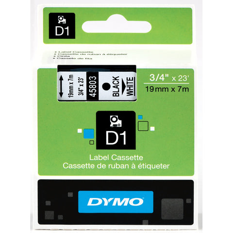 Dymo 3/4" Black on White D1 Tape - 45803