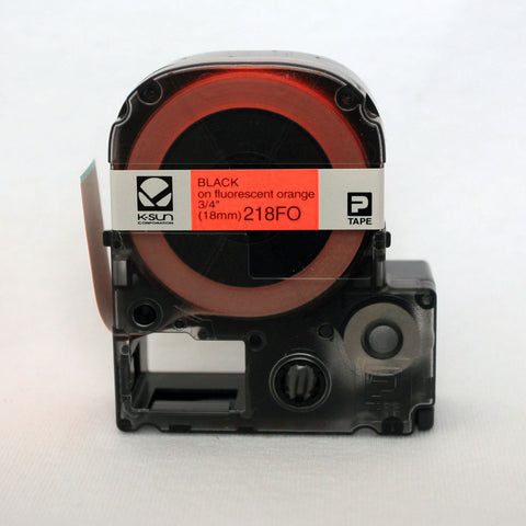 K-Sun 3/4" Black on Fluorescent Orange Tape - 218FO