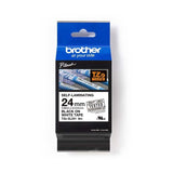 Brother 24mm Self-Laminating Black on White Tape - TZeSL251